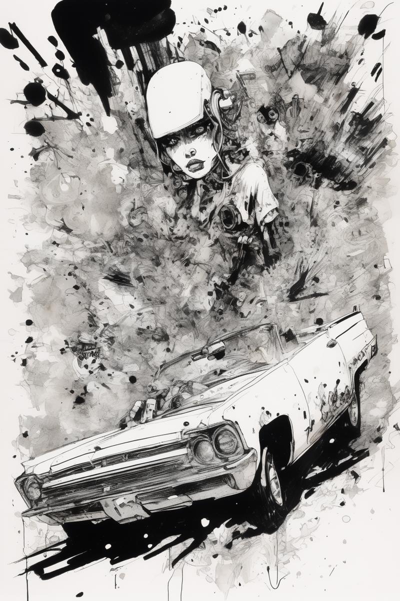 00094-3041831754-Jim Mahfood Style - black and white pen, ink and rough splatter illustration by Ralph Steadman, Hayao Miyazaki, of closeup on fa.png